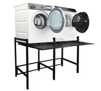 QUICK STAR Scaffale doppio per lavatrice, 146 x 65 x 99 cm, con estrazione, colore nero, per asciugatrici, per il bagno