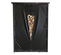 QUICK STAR Set di protezione dalle intemperie anteriore e posteriore per sportelli per legna da ardere, in PVC, 143 x 70 x 185 cm, colore nero