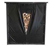 QUICK STAR Set di Protezione dalle intemperie Parete Anteriore e Posteriore per Riparo di Legna da ardere XXL 185x70x185cm PVC Nero