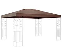 QUICK STAR Tetto di Ricambio per Gazebo 3x4m Marrone-Grigio