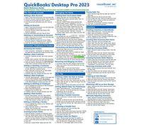 QuickBooks Desktop Pro 2023 Quick Reference Training Card - Laminated Tutorial Guide Cheat Sheet (Instructions and Tips)