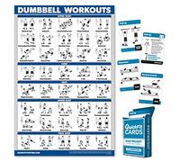 Quickfit - Set di 2 poster per allenamento con manubri e biglietti per esercizi a corpo libero