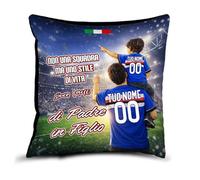 quickgadget Cuscino 40x40 tifoso Sampdoria personalizzato con Nome e Numero | Idea regalo papà “Di Padre in Figlio” grafica stadio Non una squadra ma uno stile di vita, imbottitura inclusa