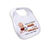 quickgadget Idea Regalo Bavaglio Bavetta Neonato per Tifoso Roma 80 - Personalizzato con Nome - Ciao Mi chiamo..e Sono..Come Il Mio papà