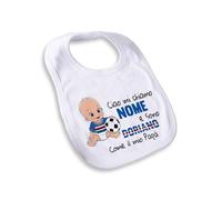 quickgadget Idea Regalo Bavaglio Bavetta Neonato per Tifoso Sampdoria - Personalizzato con Nome - Ciao Mi chiamo..e Sono..Come Il Mio papà