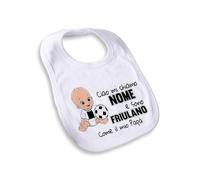 quickgadget Idea Regalo Bavaglio Bavetta Neonato per Tifoso Udinese - Personalizzato con Nome - Ciao Mi chiamo..e Sono..Come Il Mio papà