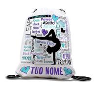 quickgadget Sacca Zaino Ginnastica Artistica Ritmica Personalizzata con Nome - Sacca Palestra a Cordoncino in Poliestere 35x54 cm, Lavabile 40°C, Idea Regalo Ginnastica 2k26-01