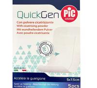 Pic QuickGen - Cerotto con Polvere Cicatrizzante 5x7.5cm, 5 pezzi