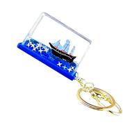 Quicksands, portachiavi con ciondolo a forma di barca galleggiante, in acrilico, e rilassante, decorazione per zainetto, borsa per bambini, donne, adulti, compleanno, Natale, Olandese volante