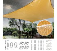Quictent Tenda parasole 100% impermeabile, tessuto in poliestere 185 g, per esterni, patio, cortile, kit di attrezzi incluso, 30,5 x 3,5 m, sabbia