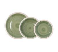 Quid Calypso Stoviglie Ceramica 18 Pezzi - 6 Persone Piatti Adatto Microonde Conservare I Piatti In Un Luogo Asciutto E Ventilato Impilabile