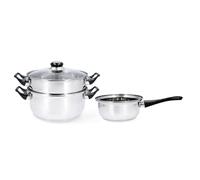 Quid Habitat - Set di pentole e casseruola in acciaio inox, 22 cm, 16 cm