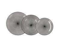 Quid - Miami, Servizio di piatti piani, fondi e dessert in porcellana, per 6 persone (18 pezzi)