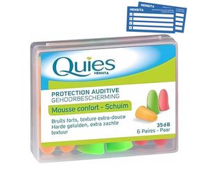 Quies - Tappi auricolari in schiuma morbida, 35 dB, confezione da 6 paia