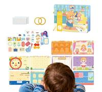 Quiet Activity Book - Sensory Activity Learning Toy, Fine Motor Skills Development Busy, Interactive Educational Book for Babies and Toddler, Car, Airplane, Restaurant, Home
