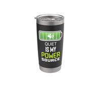 Quiet Is My Power Source Remote Workers, amanti dei libri Bicchiere termico in acciaio inox doppia parete