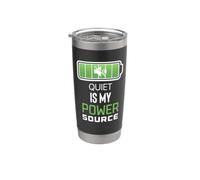 Quiet Is My Power Source Remote Workers, amanti dei libri Bicchiere termico in acciaio inox doppia parete