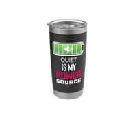 Quiet Is My Power Source Remote Workers, amanti dei libri Bicchiere termico in acciaio inox doppia parete