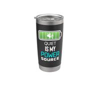 Quiet Is My Power Source Remote Workers, amanti dei libri Bicchiere termico in acciaio inox doppia parete