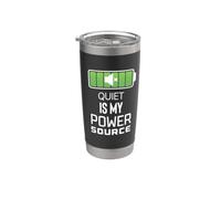 Quiet Is My Power Source Remote Workers, amanti dei libri Bicchiere termico in acciaio inox doppia parete