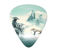 Quiet Landscape - Set di 12 plettri per chitarra, sottili, medi e spessi, adatti per chitarra, basso, chitarra elettrica e ukulele