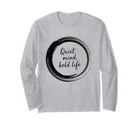Quiet Mind Bold Life Zen Circle Calligrafia Ispirazione Maglia a Manica