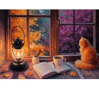 Quiet Night 120 Piece Jigsaw Puzzles for Adults, Colourful, Challenging & Brainteasing Adult puzzles 120 Pieces Cat, Fun jigsaws for The Whole Family 10x8 inch