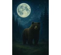 Quiet Night Bear Journal: 150 Lined Pages for Writing Under the Moon