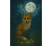 Quiet Night Fox Journal: 150 Lined Pages for Writing Under the Moon