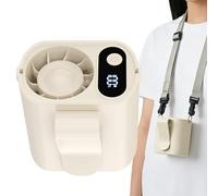 Quiet Personal Car Coolers, Portable Electric Blowers, 1200mAh Clip Fan with Digital Display, Adjustable Speed Airflow Device, Compact Travel Cooling Accessory for Trip Beach Camping Stroller Usage