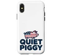 Quiet Piggy Funny Quote Custodia per iPhone X/XS