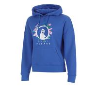 Quiet Please Crush Flower Logo Felpa con cappuccio Donna - blu, bianco
