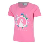 Quiet Please Joy Flower Logo Maglietta Donna - rosa, bianco, Taglia: XS