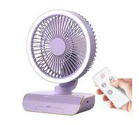 Quiet Room Fan - Circolatore d'aria regolabile a 5 velocità con telecomando, ricaricabile tramite USB, 2000 mAh, per interni, a risparmio energetico
