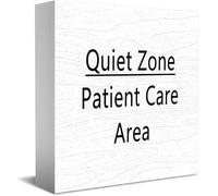 Quiet Zone Patient Care Area Scatola di Legno Cartello Decorativo Divertente Ufficio Home Decor Rustico Casale Quadrato Scrivania Cartello Decorazione Per Mensola 12,7 x 12,7 cm