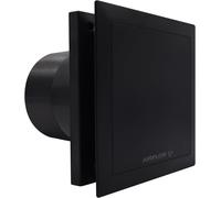 Airflow QT100 T Ventilatore da Bagno Nero - Ingegneria Tedesca, QuietMark, Ultra Silenzioso 25 dB, Basso Consumo, Avvio Automatico, Timer Regolabile, 2 Velocità (21/25 l/s), IP45, 3 Anni Garanzia