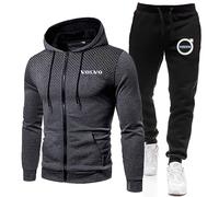 QUIFUN Zip e Cappuccio Suit Felpata Vo-lv.o, Buona permeabilità all'aria, per Tempo libero/lavoro/scuola, Suit(Set3_XL)