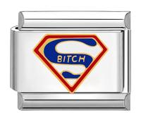 Quiges - 9 mm Italian Style Charm modulo in acciaio inox super slut per braccialetti italiani, Gemma