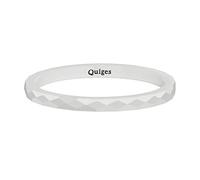 Quiges - acciaio impilabile anello di scorrimento su 2 mm altezza ceramica bianco (Differen anello taglie), acciaio inossidabile, 16 1/2, colore: White, cod. SP030W18