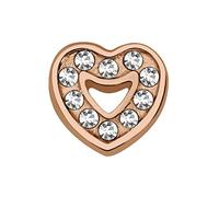 Quiges Damen Floating Charms Rose Gold per Memory Locket Medaglione (diversi motivi), placcato argento, colore: Herz Rosegold Zirkonia, cod. HA047