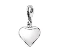 Quiges Donna Charm Ciondolo Argento Cuore Classico per Bracciali e Accessori