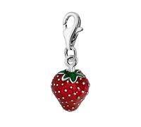 Quiges Donna Charm Ciondolo Argento Fragola per Bracciali e Accessori