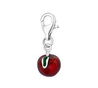 Quiges Donna Charm Ciondolo Argento Mela Rossa per Bracciali e Accessori