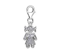 Quiges Donna Charm Ciondolo Argento Simbolo Femminile con Cristalli per Bracciali e Accessori