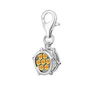 Quiges Donna Charm Ciondolo Argento Tamburo con Cristalli Gialli per Bracciali e Accessori