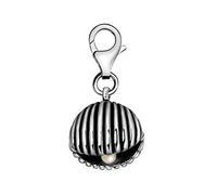 Quiges Donna Charm Ciondolo Placcato Argento Conchiglia con Perla per Bracciali e Accessori