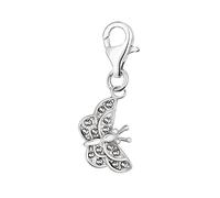 Quiges Donna Charm Ciondolo Placcato Argento Farfalla per Bracciali e Accessori