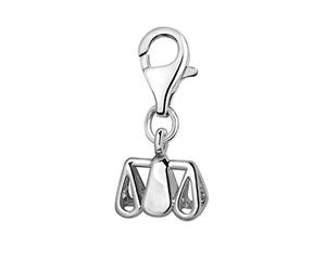 Quiges Donna Charm Ciondolo Placcato Argento Oroscopo Bilancia per Bracciali e Accessori