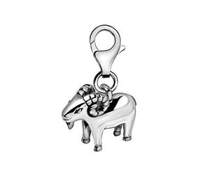 Quiges Donna Charm Ciondolo Placcato Argento Oroscopo Capricorno per Bracciali e Accessori
