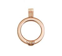 Quiges Donna Ciondolo a Moneta 25mm Acciaio Inox Oro Rosa per Collane e Monete